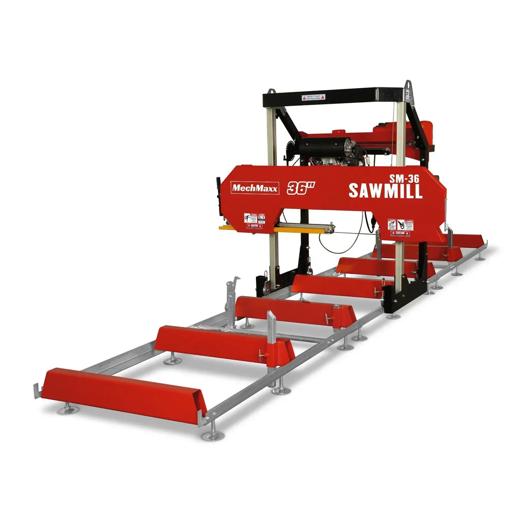 36" MAX Portable Sawmill,  25HP 688cc HONDA GX690 V-Twin Engine,  35" Board Width,  20' Track Length,  (10 Blades Included)