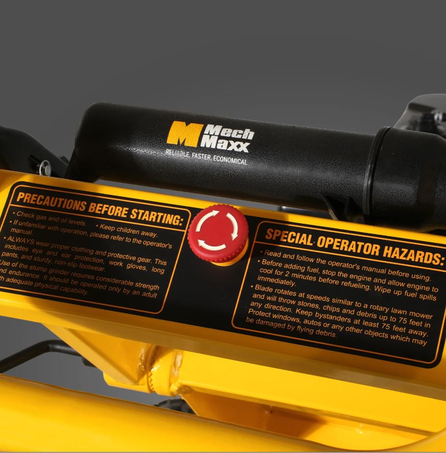 The Mech-Max SGR1500 — DUCAR 420cc 15HP gasoline engine, 12" carbide cutting wheel