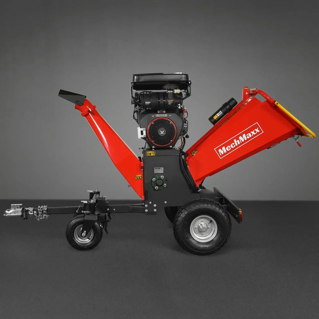8 inch ZONSEN E-Start 1000cc 35hp Gas Powered 4 - Wheel Drum Wood Chipper with Taillight ,