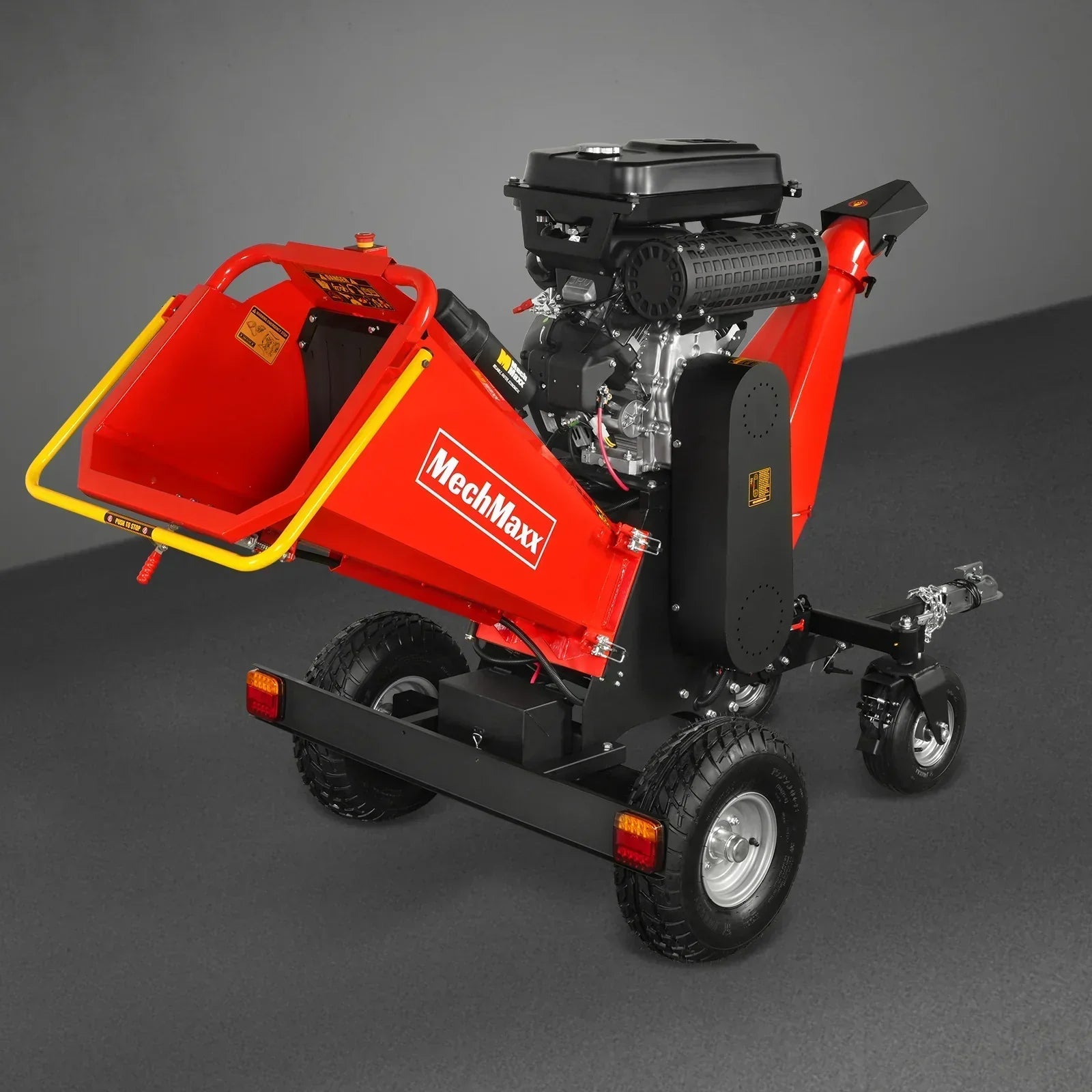 8 inch ZONSEN E-Start 1000cc 35hp Gas Powered 4 - Wheel Drum Wood Chipper with Taillight ,