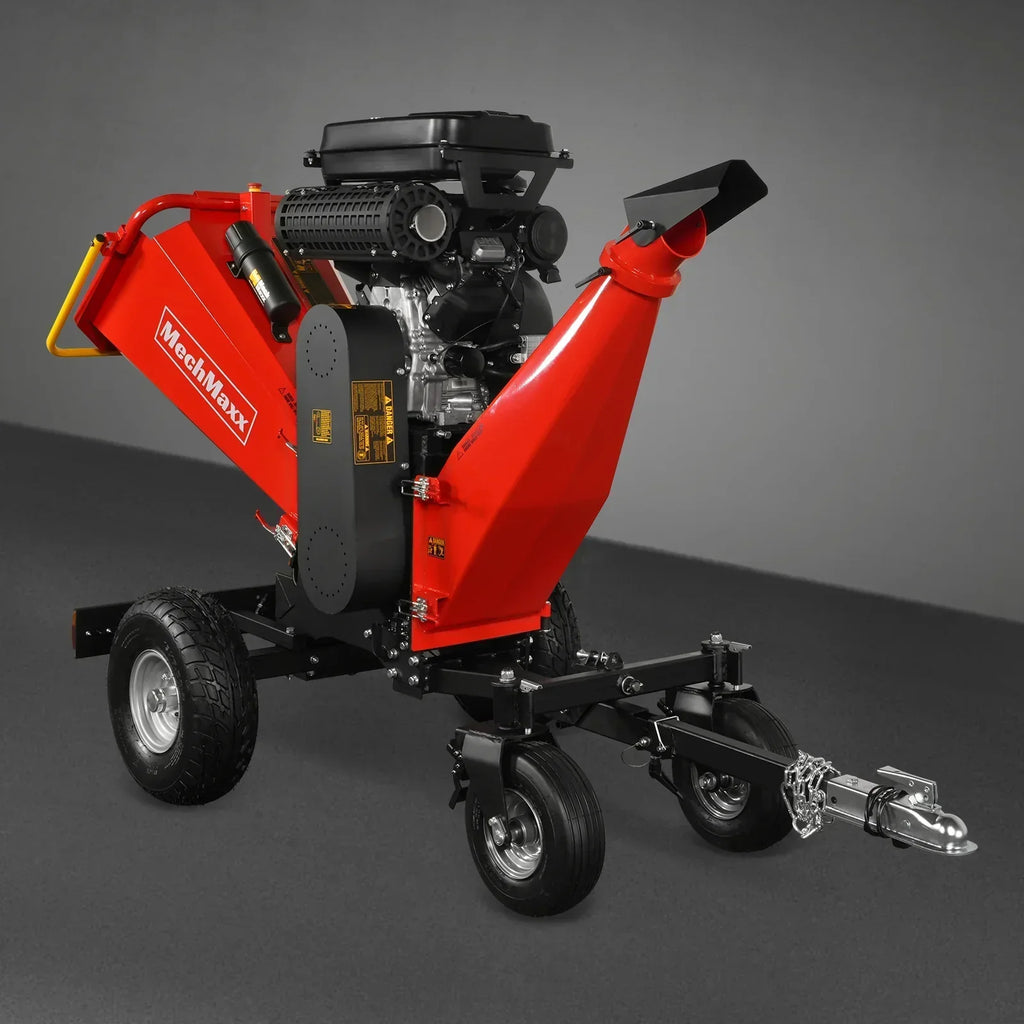 8 inch ZONSEN E-Start 1000cc 35hp Gas Powered 4 - Wheel Drum Wood Chipper with Taillight ,